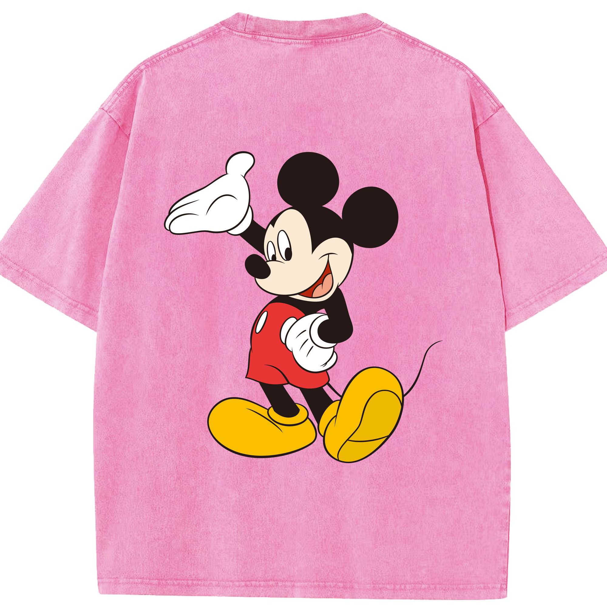 （画像用） ミッキーマウス Mickey Mouse 綿100% ヴィンテージ風 半袖Tシャツ（背面プリント）